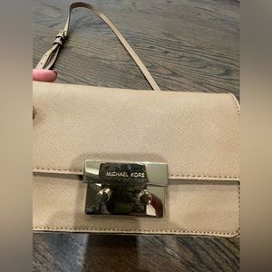Michael Kors Beige and Gold Crossbody Bag